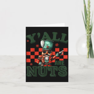 Grappige kerst, jullie zijn gekken humor notenkrak bedankkaart