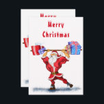Grappige kerst Kaart Bodybuilder Santa Claus<br><div class="desc">Funny Christmas Kaarten Bodybuilder Santa Claus met Christmas Gifts Cartoon Painting Fun Collectie - of Kies / Voeg Uw Unieke Tekst / Naam / Kleur - Maak Uw Speciale Gift - Vergroot en verplaats of verwijder en voeg elementen / tekst met Customization tool ! Schilderen en ontwerpen van MINNED. Bekijk...</div>