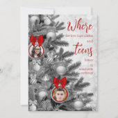 Grappige Kerst Kaart Kinder Familie Foto's Tiener (Voorkant)