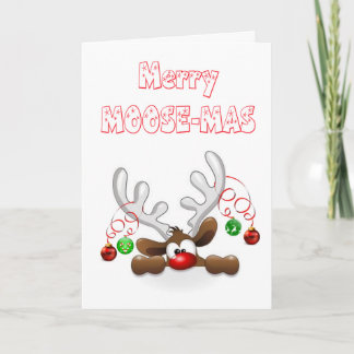 Grappige kerst Kaart, Moose Feestdagen Kaart