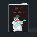 Grappige kerst Kaart Snowman Rock muziek gitarist<br><div class="desc">Grappige Kerst Kaarten met Snowman Rock Muziek Gitaar Speler MIGNED Schilderen -  - of Kies / voeg uw favoriete kaart kleur / tekst / meer !</div>