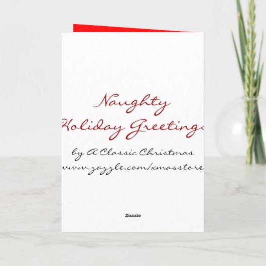 Grappige kerst Kaart - Vet Man Vastzitten (Achterkant)