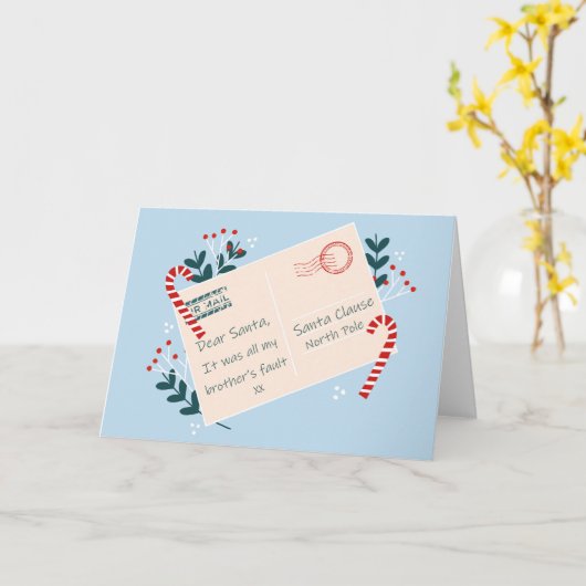 Grappige kerst Kaart voor broeder geestige humor (Gele Bloem)