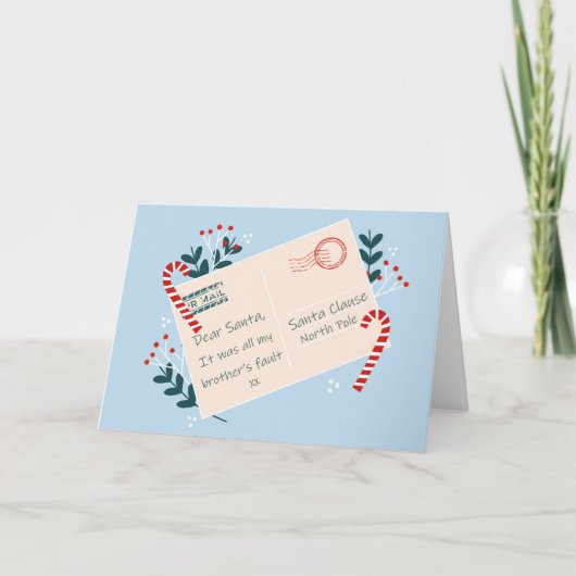 Grappige kerst Kaart voor broeder geestige humor (Voorkant)