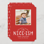 Grappige kerst Kaart voor vierkante foto's (Voorkant / Achterkant)