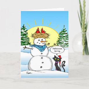 Grappige kerst Kaarten   Black Cat Holiday Greetin