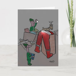 Grappige kerst Kaarten: Cheeky Elves Feestdagen Kaart