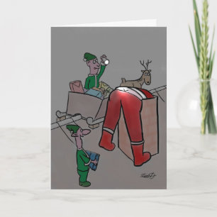Grappige kerst Kaarten: Cheeky Elves Feestdagen Kaart