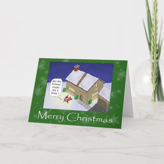 Grappige kerst Kaarten: hellende daken Feestdagen Kaart (Voorkant)