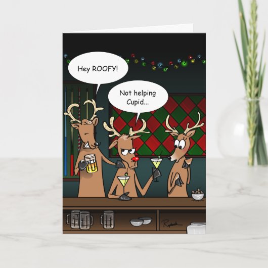 Grappige kerst Kaarten | Rudolph Holiday Greeting (Voorkant)