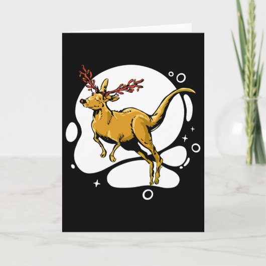 Grappige Kerst Kangoeroe Rendier Australië Mannen Kaart (Voorkant)