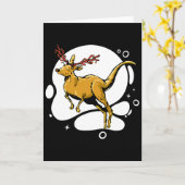 Grappige Kerst Kangoeroe Rendier Australië Mannen Kaart (Gele Bloem)