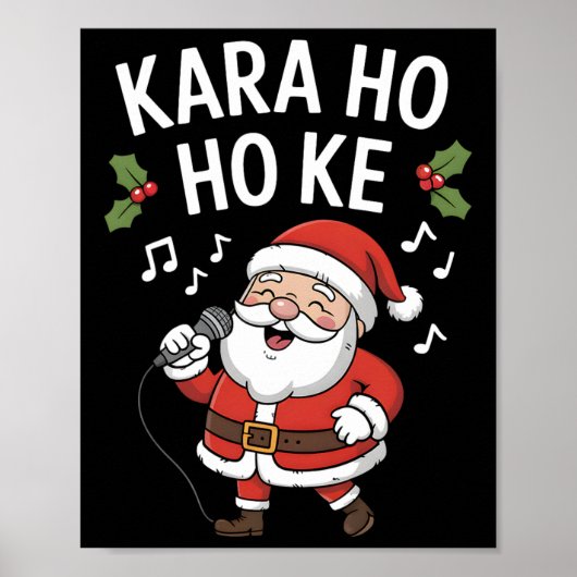 Grappige kerst karaoke familiefeest poster (Voorkant)