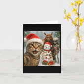 Grappige kerst kat selfie met Bigfoot Alien & amp Kaart (Gele Bloem)