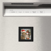 Grappige kerst kat selfie met Bigfoot Alien & amp Magneet (Insitu (Vaatwasser))