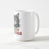 Grappige kerst kat sublimatie koffiemok (Voorkant rechts)