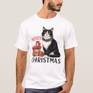 Grappige kerst kat sublimatie t-shirt