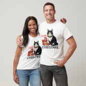 Grappige kerst kat sublimatie t-shirt (Unisex)