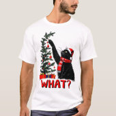 Grappige kerst kat sublimatie t-shirt (Voorkant)