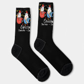 Grappige Kerst Katten Ik Monogram Kerstmis Partij Sokken (Rechts)