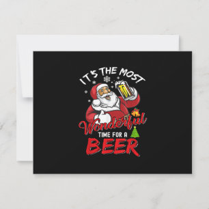 Grappige kerst Kerstman Drinkt Bier Geweldig RSVP Kaartje