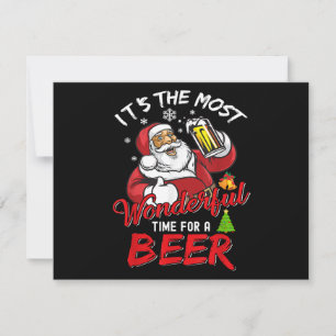 Grappige kerst Kerstman Drinkt Bier Prachtig Feestdagenkaart