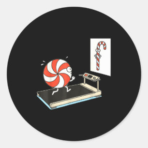 Grappige Kerst Kerststok Pepermunt Snoep Humor  Ronde Sticker