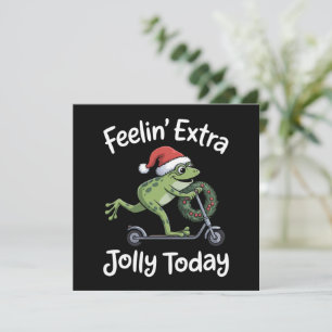 Grappige Kerst Kikker Voelt Extra Vrolijk Vandaag Feestdagenkaart