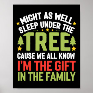 Grappige Kerst Kinder Mannen Kerst Pyjama Vrouwen Poster