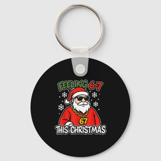 Grappige Kerst Kinderen 6-7 67 Zes Zeven Meme Jong Sleutelhanger (Voorkant)