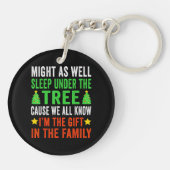 Grappige Kerst Kinderen Kerst Pyjama Meisjes Jonge Sleutelhanger (Achterkant)