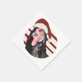 Grappige Kerst Kip Rode en witte strepen Servet (Hoek)