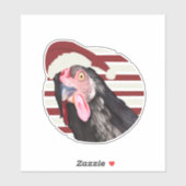 Grappige Kerst Kip Rode en witte strepen Sticker (Vel)