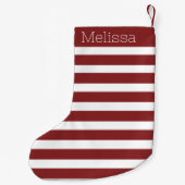 Grappige Kerst Kip Rode Strepen Kleine Kerstsok (Achterkant)