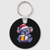 Grappige kerst koala met bier strip sleutelhanger (Voorkant)