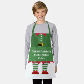 Grappige Kerst Koekjesmaker Helper Elf Groen Rood Schort (Gedragen)