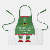 Grappige Kerst Koekjesmaker Helper Elf Groen Rood Schort (Voorkant)