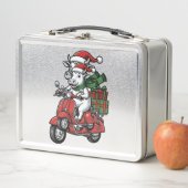 Grappige Kerst Koerijdende Scooter Vintage Design_ (In situ)