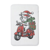 Grappige Kerst Koerijdende Scooter Vintage Design_ Badmat (Voorkant Verticaal)