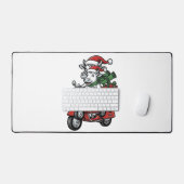 Grappige Kerst Koerijdende Scooter Vintage Design_ Bureaumat (Keyboard & Muis)
