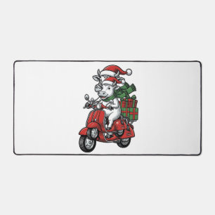 Grappige Kerst Koerijdende Scooter Vintage Design_ Bureaumat