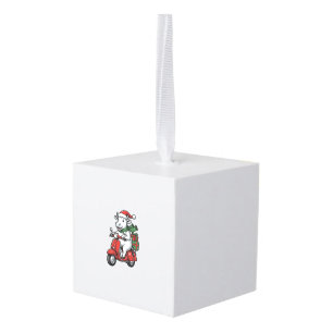 Grappige Kerst Koerijdende Scooter Vintage Design_ Decoratie