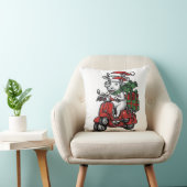 Grappige Kerst Koerijdende Scooter Vintage Design_ Kussen (Stoel)