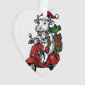 Grappige Kerst Koerijdende Scooter Vintage Design_ Ornament (voorkant)