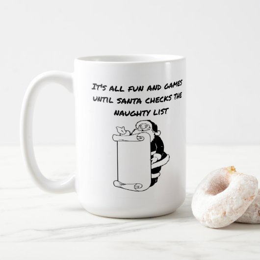 Grappige kerst koffie Mok | Santa Coffee-Mok | (Met donut)