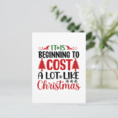 Grappige kerst kost kunst feestdagenkaart (Staand voorkant)