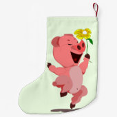 Grappige kerst kous met varken kleine kerstsok (Achterkant)