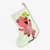 Grappige kerst kous met varken kleine kerstsok (Achterkant (Hangend))