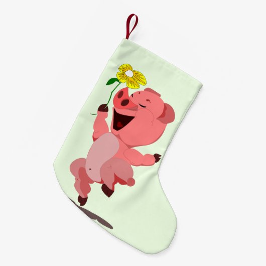 Grappige kerst kous met varken kleine kerstsok (Voorkant (Hangend))