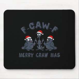 Grappige Kerst Kraai Grafisch – F-caw-f Prettig Cr Muismat